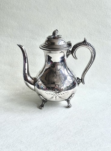 Versilberte vintage mokkakanne - vintage,