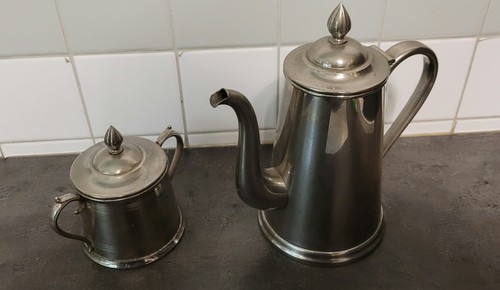 Versilberte kanne und dose - versilberte,