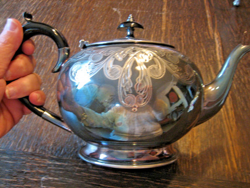 Jugendstil teekanne versilbert - jugendstil,